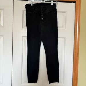 Mother The Pixie Ankle Fray Jeans High Rise Button Fly‎ Not Guilty Wash